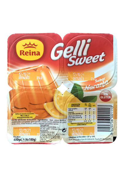GELATINA NARANJA 4 UDX100 GR. GELLI
